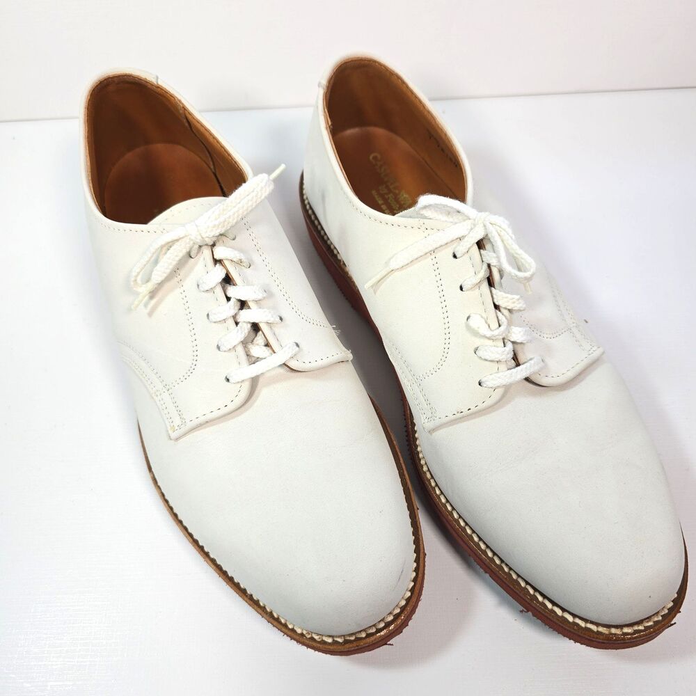 FootJoy Casual Walkers Men's 8.5 D White Nubuck Shoes Made USA Vibram Sole 78154